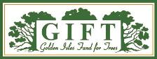 Logo with green trees and text: GIFT, Golden Isles Fund for Trees.