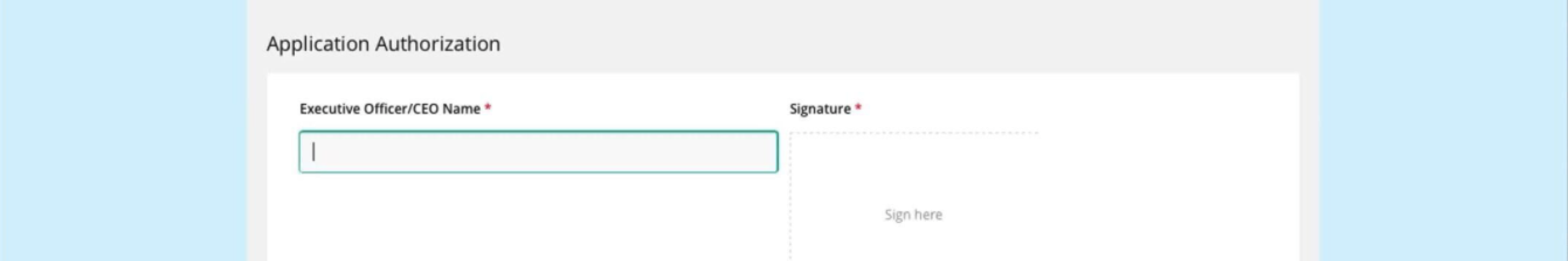 Online grant application form with fields and green header.